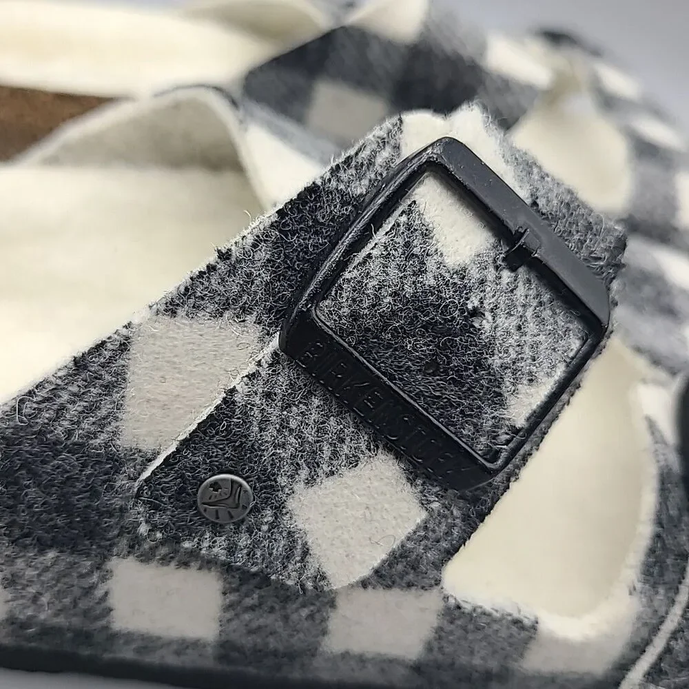 Birkenstock Arizona  Genuine Shearling Lined Sandal Plaid EU 43 US Mens 10 New